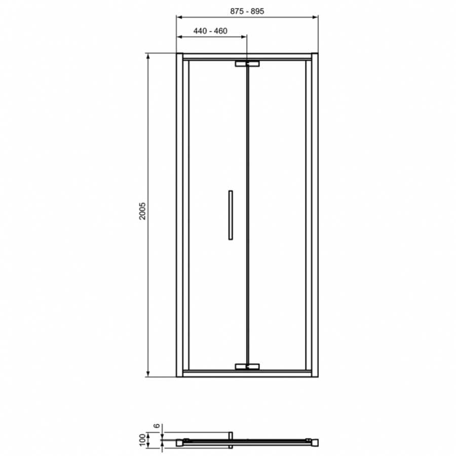 Ideal Standard I.Life душевая дверь 90 см T4851EO
