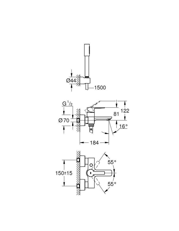 Grohe Lineare New 33850001 смеситель для ванны хром