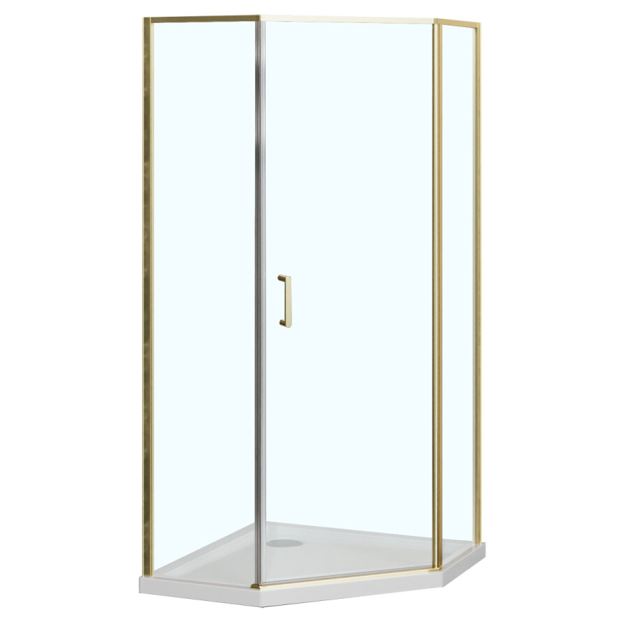 Душевое ограждение Azario SAKURA 900х900х1950 прозрачное стекло 6 мм, профиль брашированное золото AZ-21C-90-BGL-CL