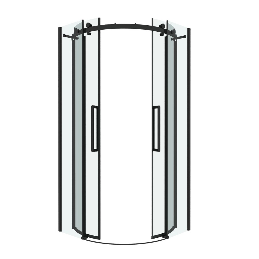 Душевое ограждение Grossman Classic 301.K33.04.9090.21.00 (90х90х195) четверть круга,раздвижная,черный матовый,стекло прозрачное, 1 место