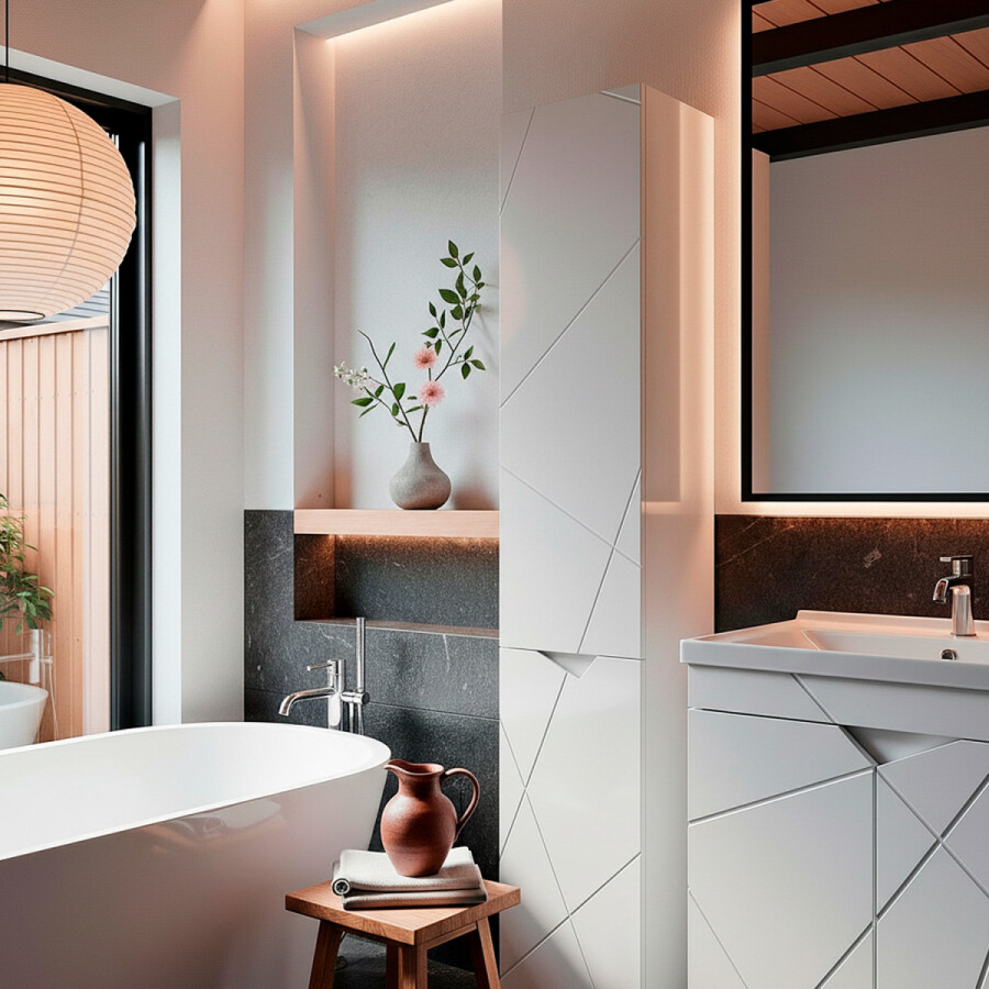 Пенал напольный Loranto Оптимум 35 350х295х1900 универсальный, белый CS00105923