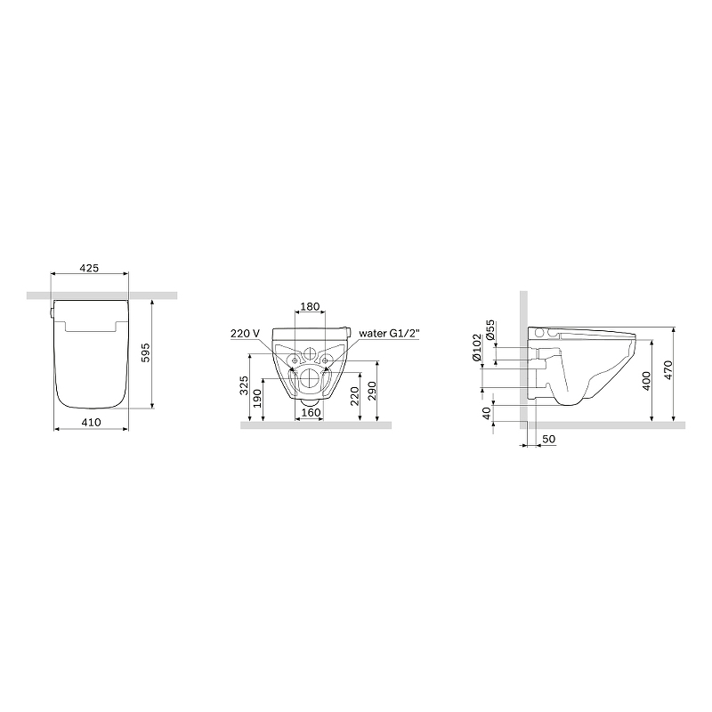 Am.Pm Inspire 2.0 унитаз-биде подвесной безободковый электронный CCC50A1700SC