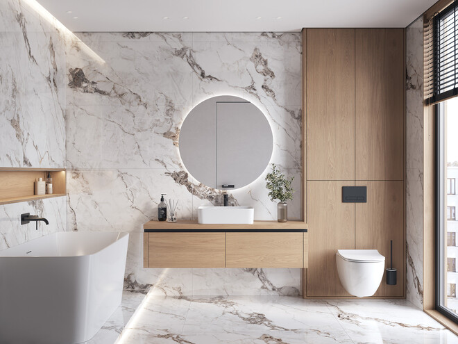 Керамогранит Cersanit Crema полированный белый ректификат 60x120 A17420