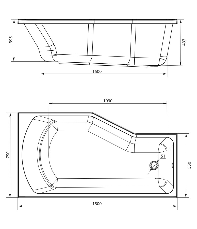 Marka One Convey панель лицевая для ванны R/L 02кон1575л
