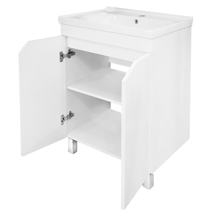 Комплект Тумба Loranto Оптимум 60 600х470х825 напольная, с раковиной Monte NEO 60, белый CS00106210