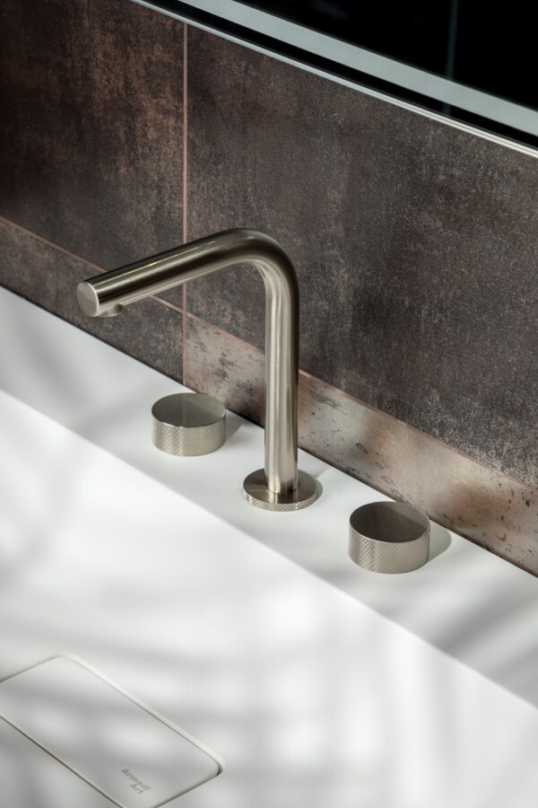 Смеситель для раковины Boheme Stick ручка Touch на 3 отв. Nickel Brush 152-NB.2