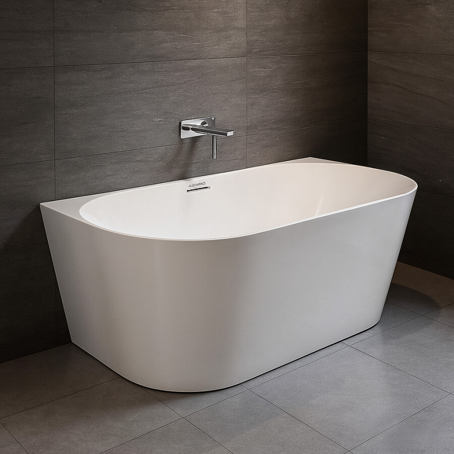 Ванна акриловая Azario Melado 1700х800х580, пристенная, в комплекте с сифоном и металлическими ножками, белый AZ-7005-17W