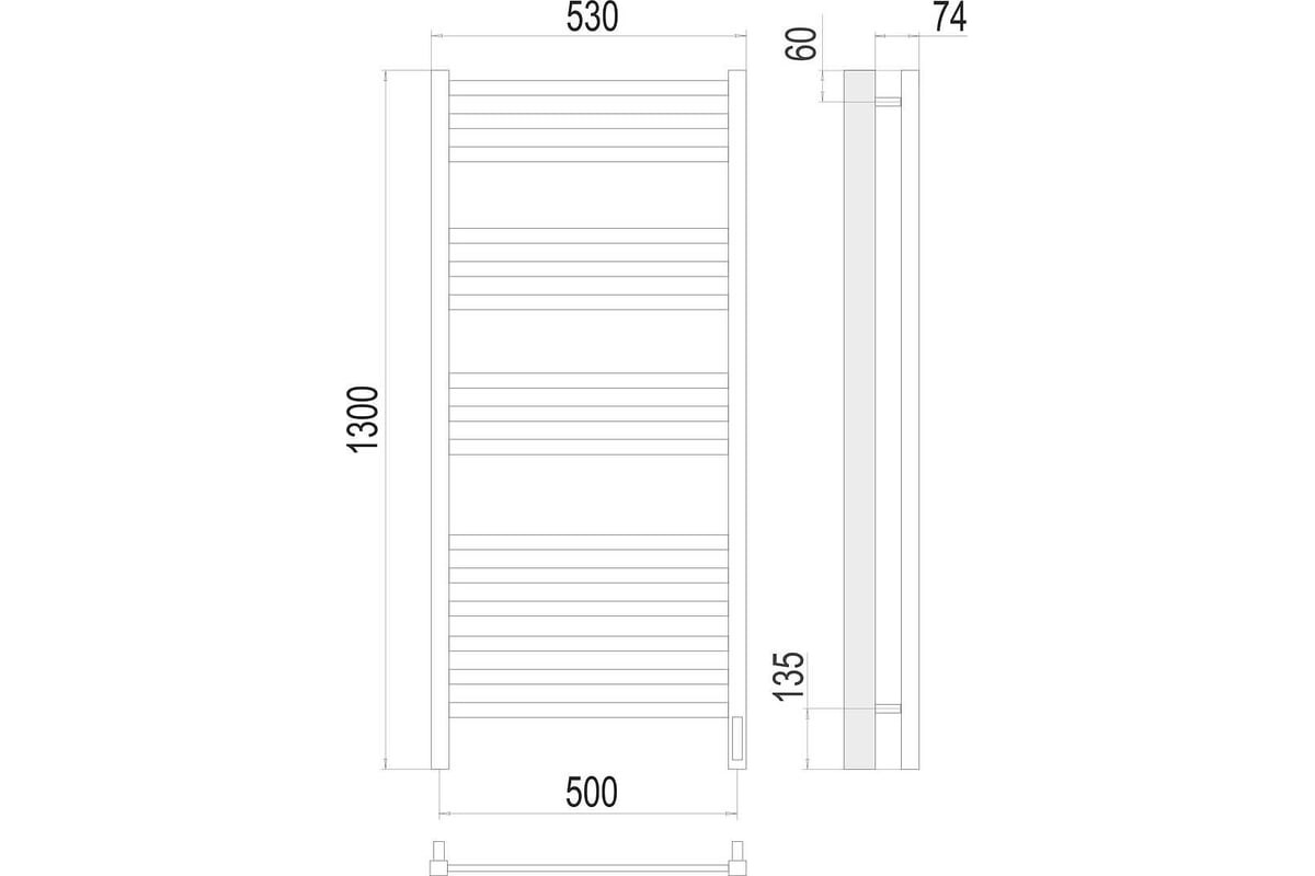 Полотенцесушитель электрический Terminus Ното Люкс sensor quick touch 530/1300 П15 4670078526953
