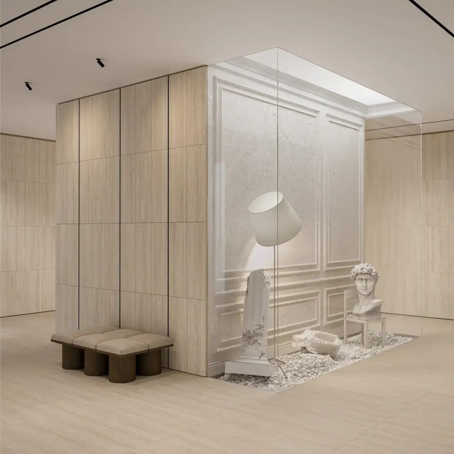 Керамический гранит Декор Kerama Marazzi Прованс Про Травертин мозаичный бежевый матовый обрезной 30x30x0,9 KMD2MSA009GR