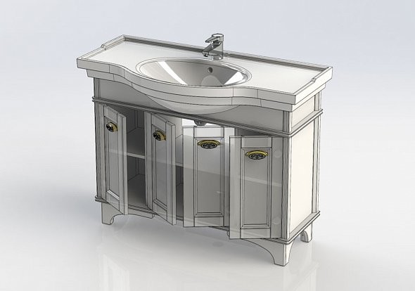 Aquanet Николь тумба с умывальником напольная цвет орех 110x86x53 см