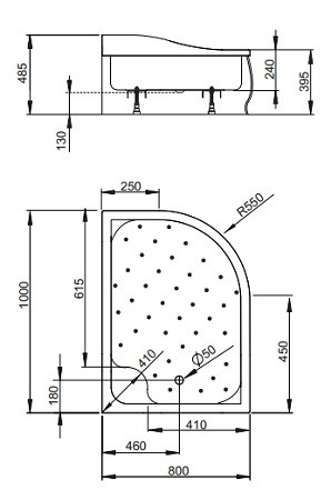 Radaway Korfu Е 100*80*39,5 L душевой поддон акриловый 4E81400-03L