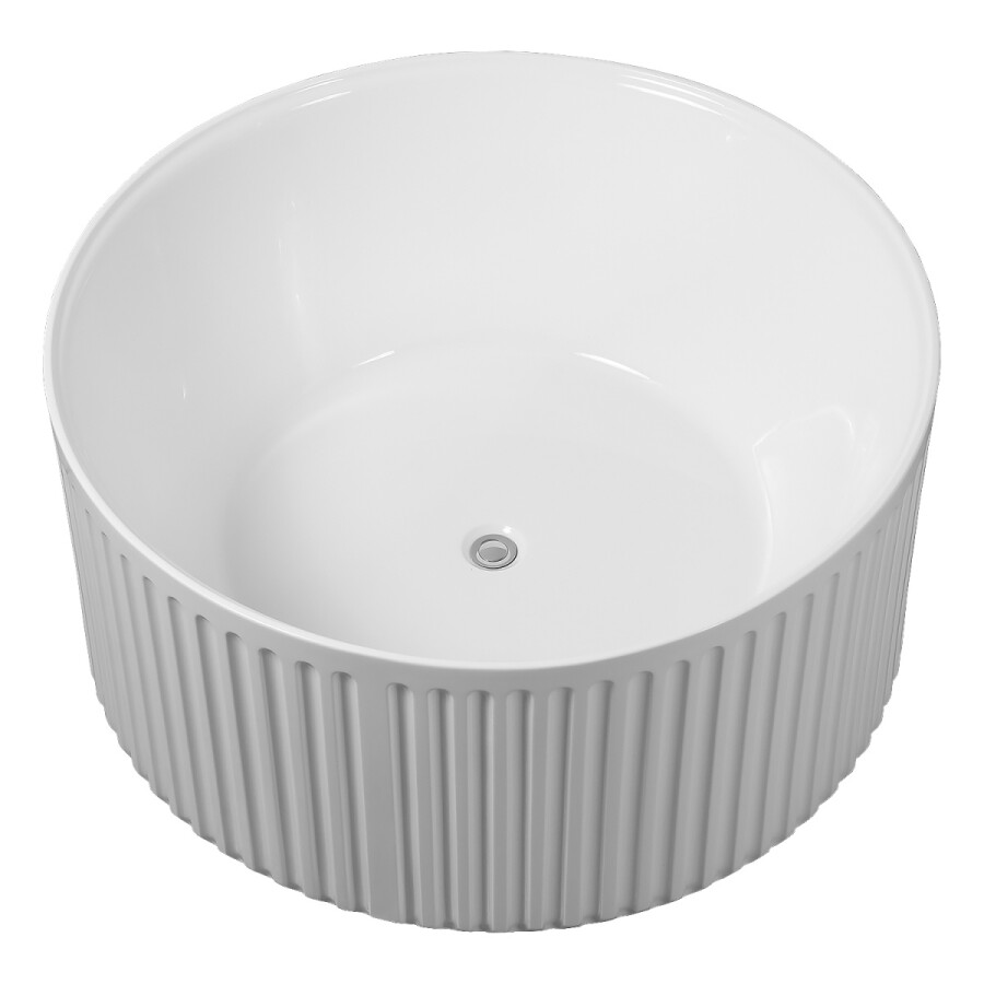 Ванна акриловая Azario GAMMA 1500x1500x580 отдельностоящая, круглая, рифленая, в комплекте с сифоном и металлической рамой, цвет белый AZ-6707