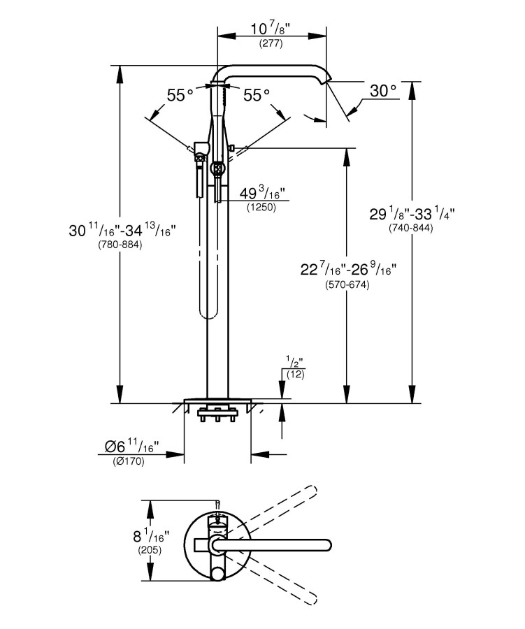 Grohe Essence New 23491GN1 смеситель для ванны холодный рассвет