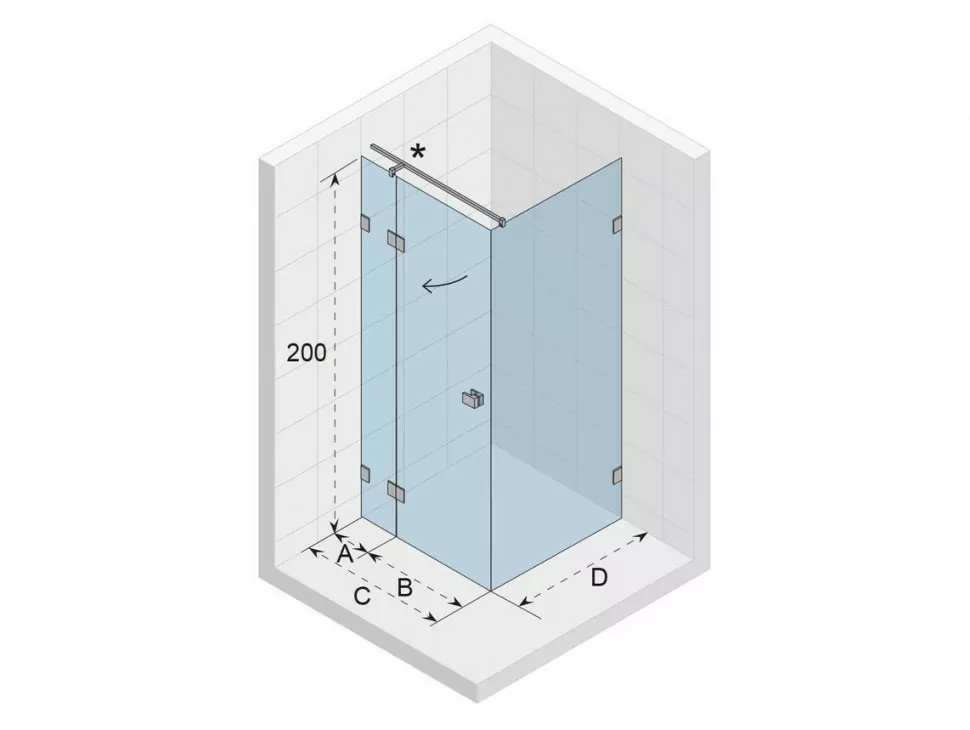 Riho Scandic X203 душевой уголок 120х90 L профиль черный G001065121