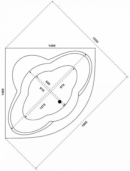 BAS Имейджен 139 139 ванна акриловая угловая В 00056