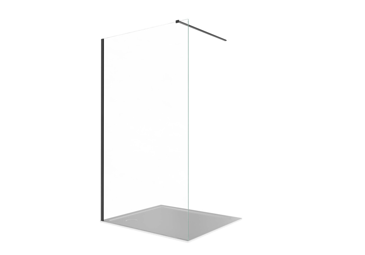 Aquatek AQ.WI.120.1BL Душевая перегородка Walk In 120см с держателем 1200мм черный матовый прозрачное