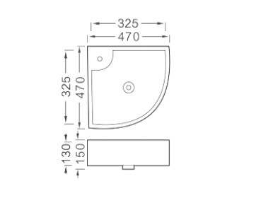 Aquatek раковина подвесная угловая 32,5 см AQ5166A-00