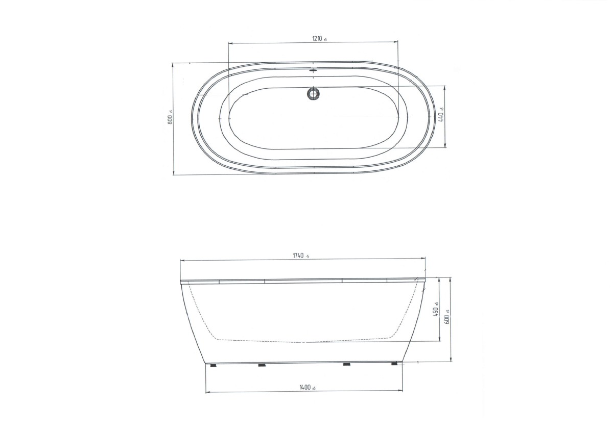 Aima Design Tondo 174*80 ванна акриловая овальная