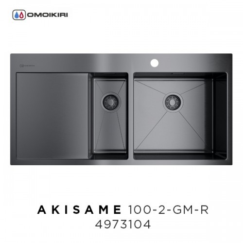 Omoikiri Akisame 100-2-IN-R 4973547 кухонная мойка нержавеющая сталь 100x51см