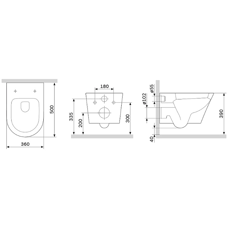 Am.Pm Sense унитаз подвесной безободковый с сиденьем C741701SC