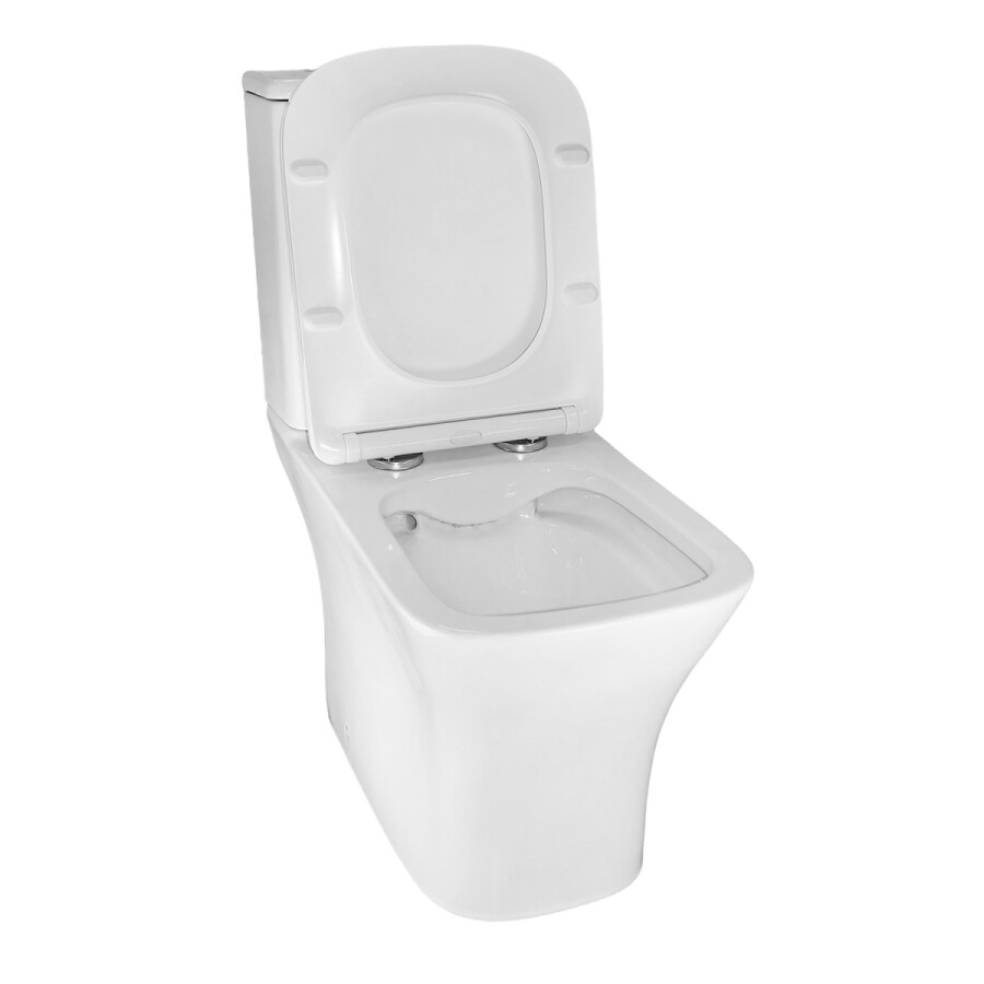 Унитаз-компакт Azario Kashmir 340х650х770 напольный, безободковый, в комплекте с быстросъемным сиденьем микролифт AZ-9143S