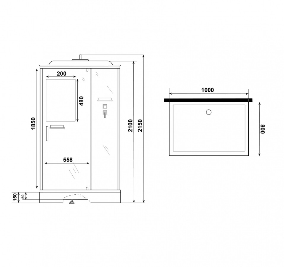 Niagara Standart Душевая кабина 100x80 Тропический душ ST100/80/15Q