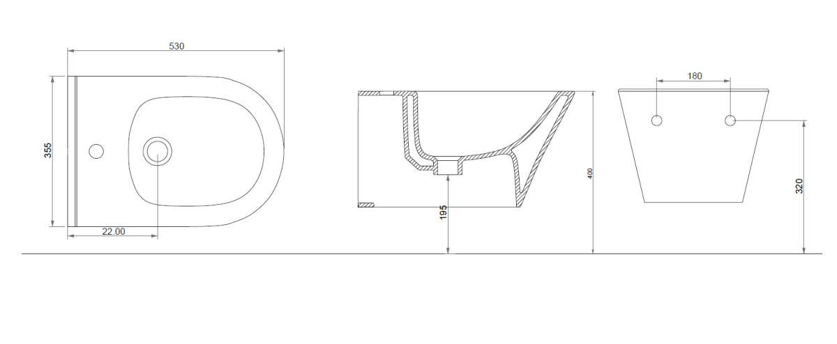 Биде подвесной Boheme Avva Белый матовый 974-MW