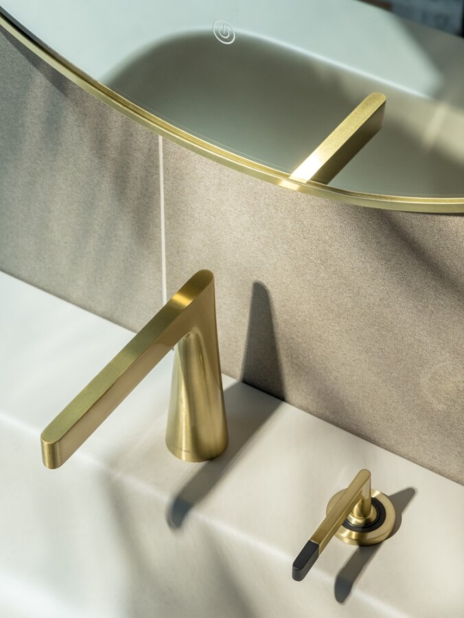 Смеситель для раковины 2х-позиционный Boheme Duo Matt Gold 161-MG