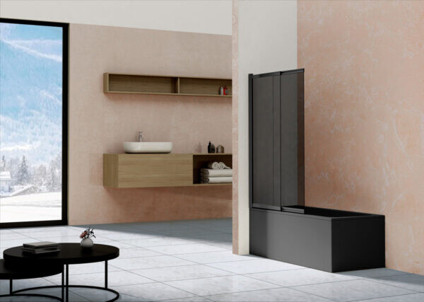 Vincea душевая шторка VSB-1E100CGB 100х145 черный, стекло тонированное