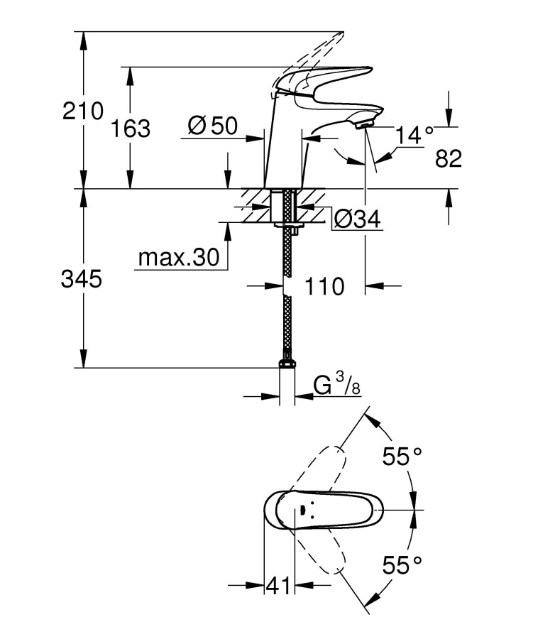 Grohe Eurostyle 23715003 смеситель для раковины хром
