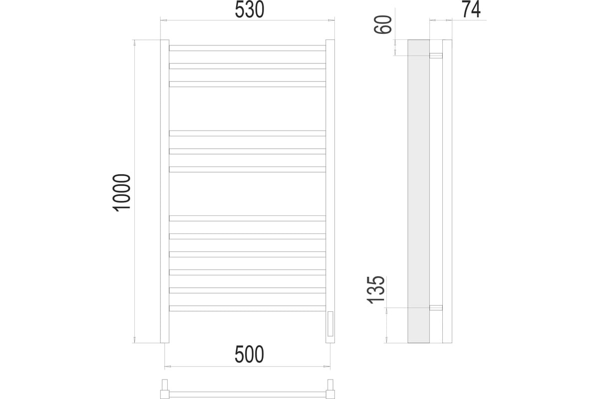 Полотенцесушитель электрический Terminus Сицилия sensor quick touch 530/1000 П12 4670078526298