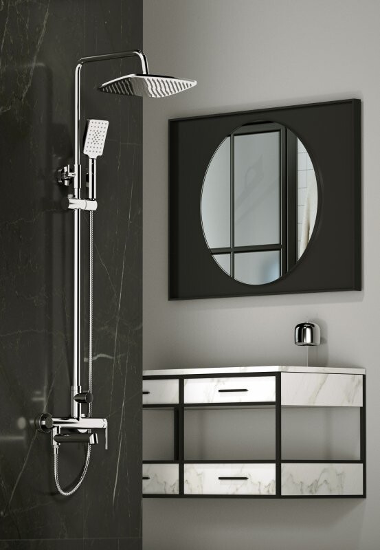 Душевая стойка с изливом BelBagno ACQUA-VSCM-CRM