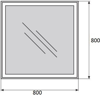 Зеркальное полотно BelBagno 80*80 SPC-GRT-800-800-LED-BTN