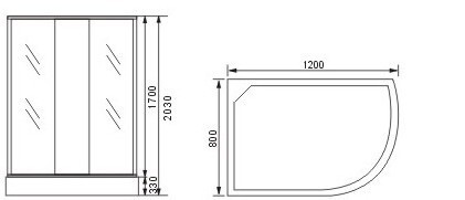 Keramac Victoria-Satin 8134N душевое ограждение 120*80*203 правая
