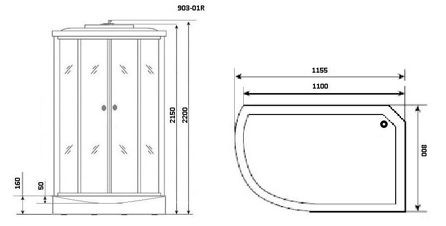 Niagara NG 903-01R Душевая кабина 120x80 Правая 9030135R