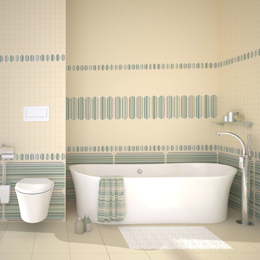 Азори Boho Latte Mosaic плитка настенная бежевая 31x63 см