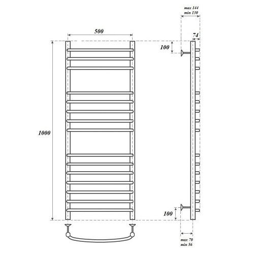 Point Альфа полотенцесушитель электрический 50х100 PN05150SE