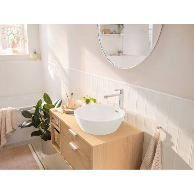 Hansgrohe Rebris S Смеситель для накладной раковины 240 CoolStart со сливным гарнитуром хром 72580000
