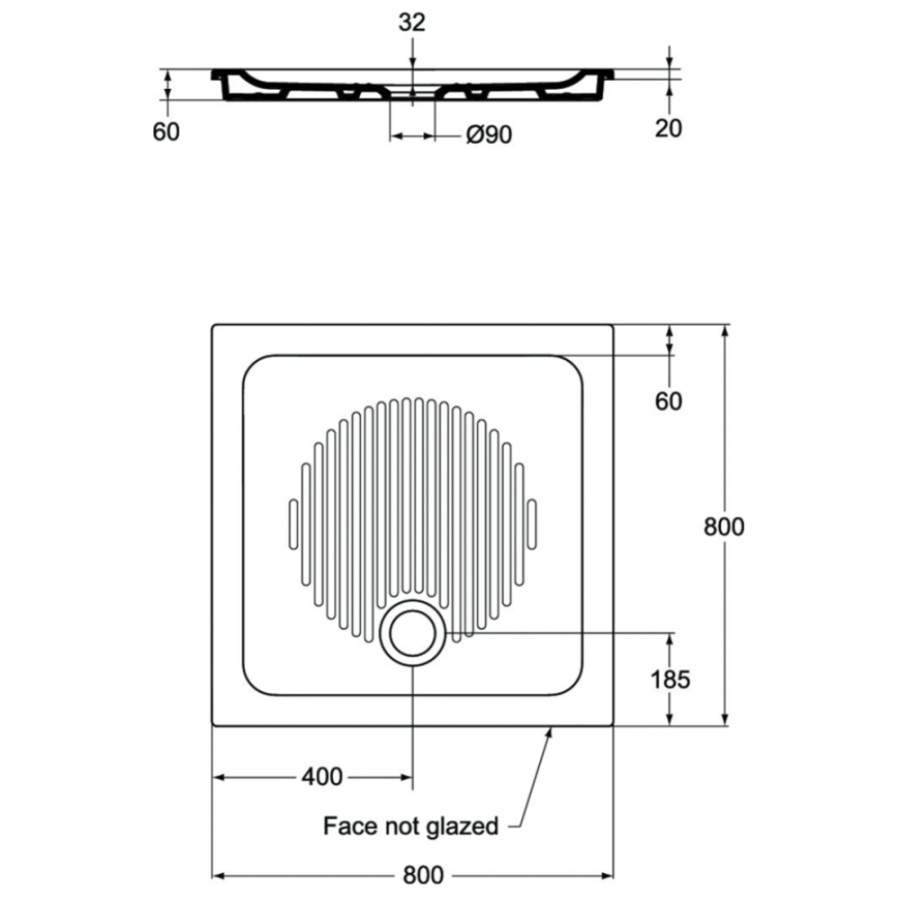 Ideal Standard Connect душевой поддон 80х80 T266401