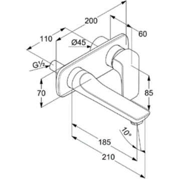 Kludi Ameo смеситель для раковины встраиваемый внешняя часть 412440575