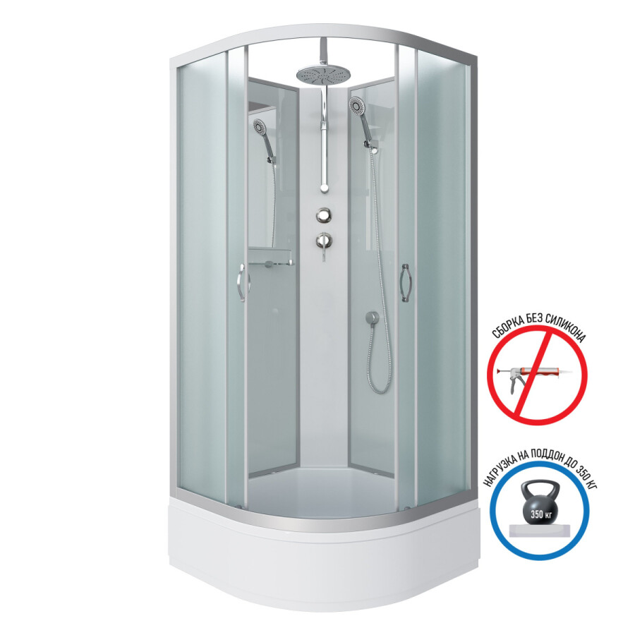 Niagara Classic NG 3302-14BKT Душевая кабина 100x100 Без крыши с тропическим душем 33021424BKT