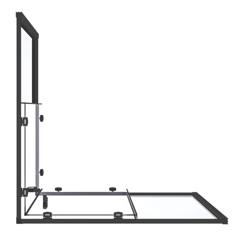 BAS Lite CR-90-C-B душевое ограждение 900х900х1900 Черный ЛТ00024
