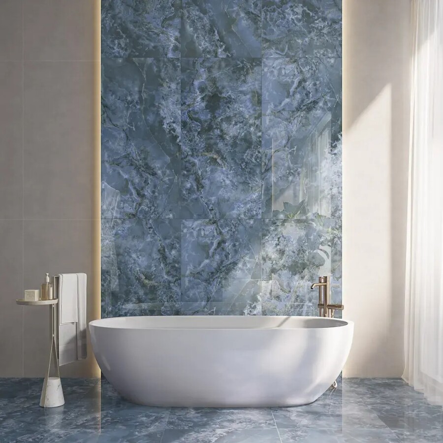 Керамическая плитка Декор Kerama Marazzi Прованс Сен-Тропе Синий глянцевый обрезной 60x119,5x0,9 KMD3STA106BR