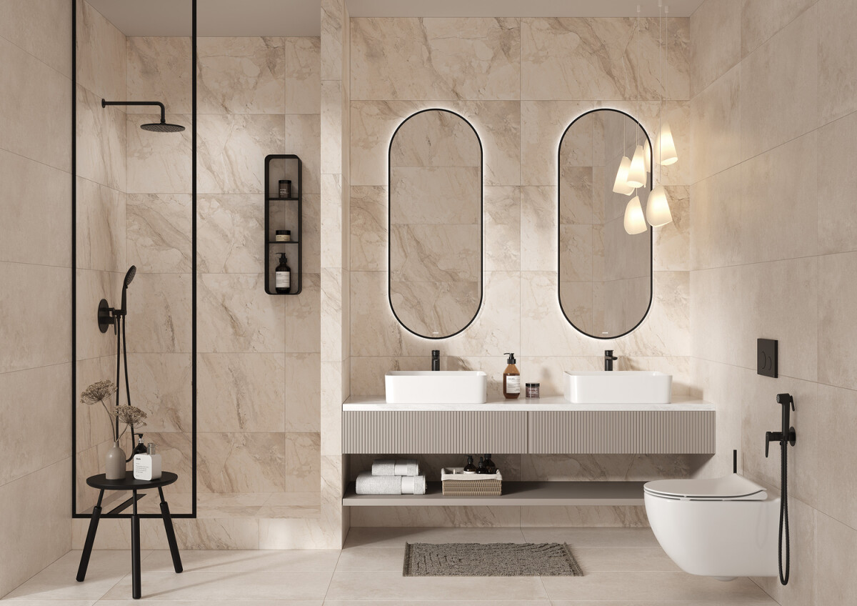 Керамогранит Cersanit Asher светло-бежевый ректификат 44,8x89,8 A17775