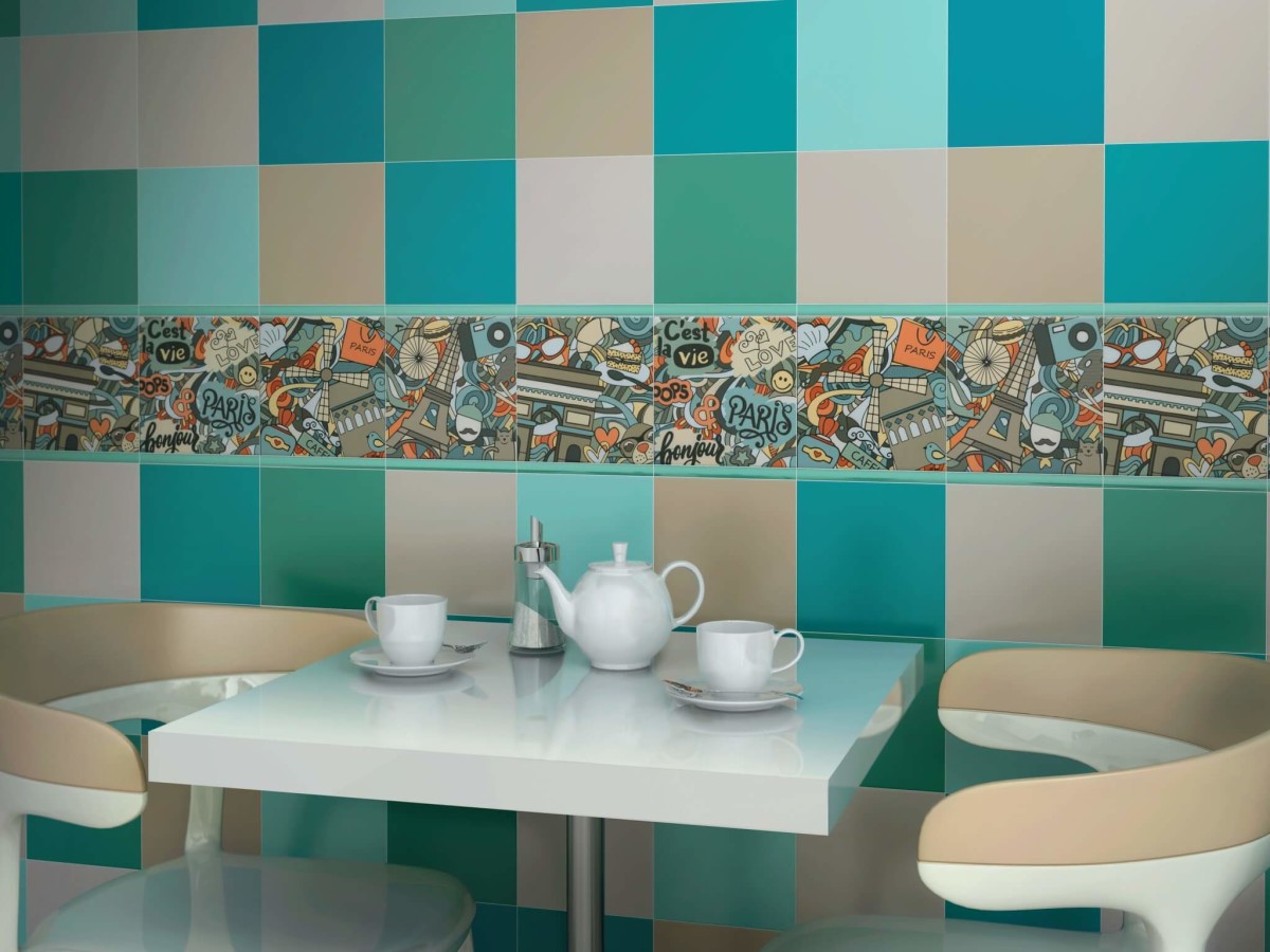 Kerama Marazzi Калейдоскоп аквамарин плитка настенная 20x20 см 5279