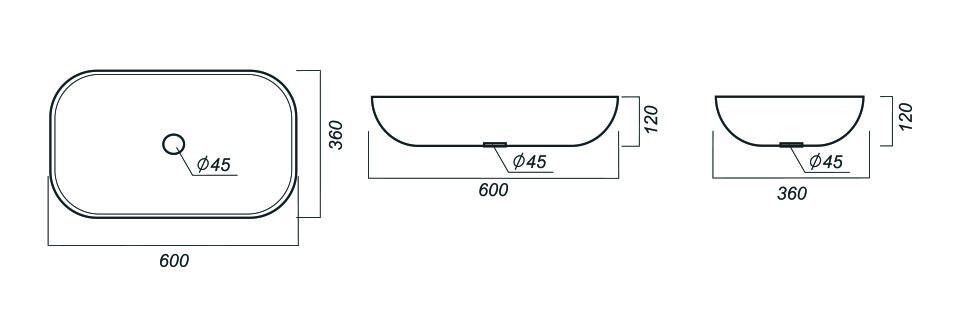Sanita Luxe Infinity INFSLWB01 умывальник накладной 60 см