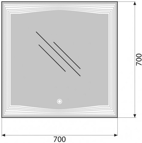 Зеркальное полотно BelBagno 70*70 SPC-LNS-700-700-LED-TCH