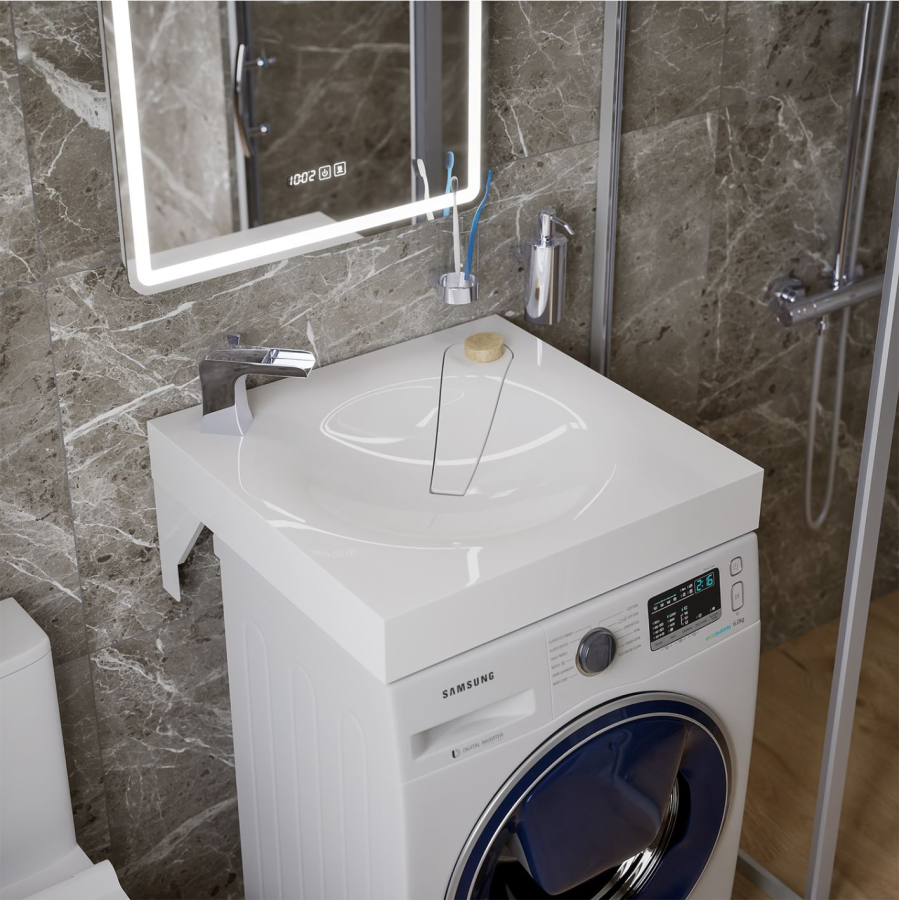 Mirsant Anna 60 раковина из литьевого мрамора над стиральной машиной УТ000101254