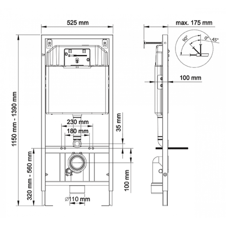 Berges инсталляция NOVUM L6 с черной кнопкой 040216