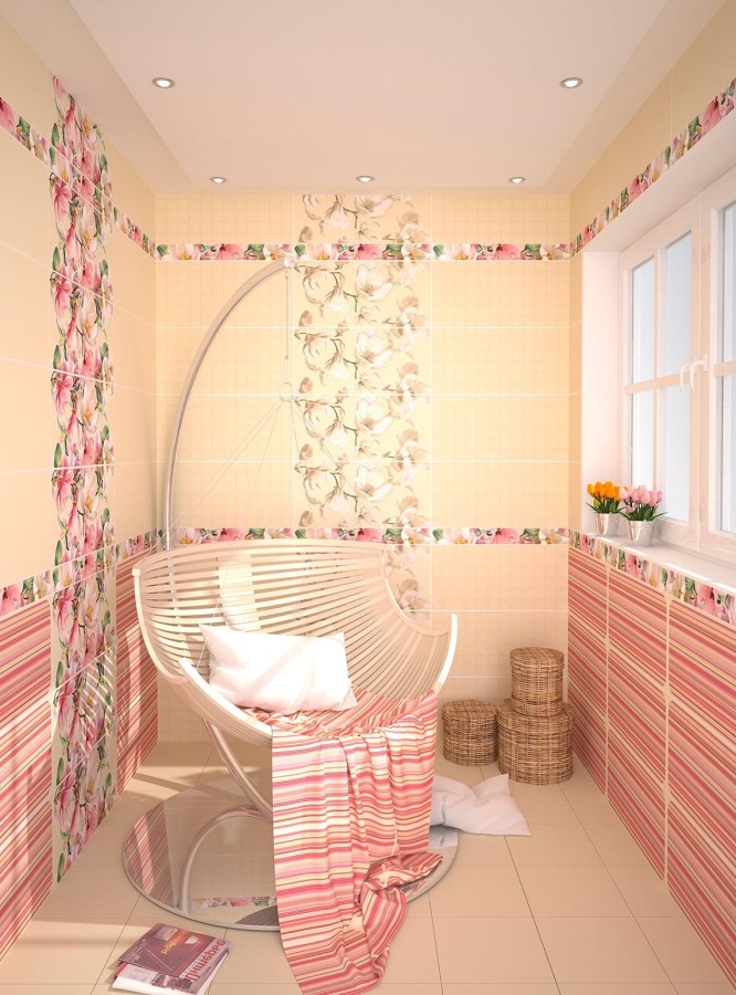 Азори Boho Latte Mosaic плитка настенная бежевая 31x63 см